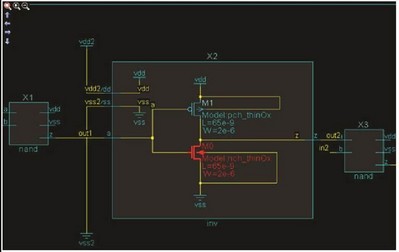 圖2：采用 Calibre PERC 的 TDDB 檢查法：一個具有高壓路徑的薄柵氧 PMOS（型號：pmos_lv）可能會導致 NTBI 。